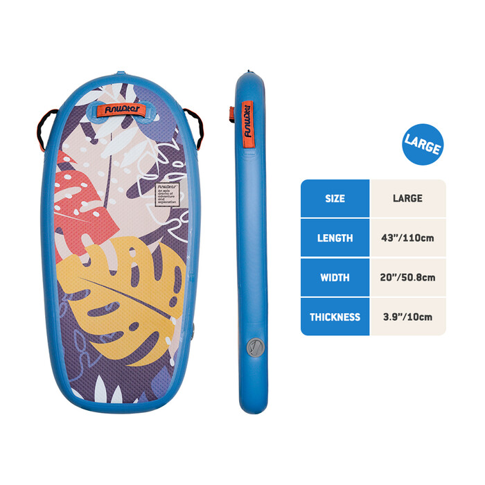 Kid Inflatable Paddle Board Bodyboard - Blue Leaves - England