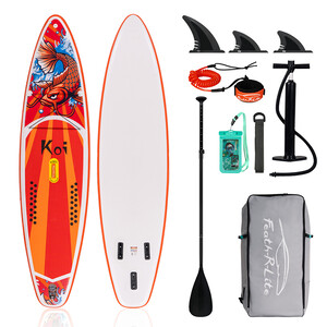 Inflatable Surfing Paddle Board 11'6" - Sup Koi Orange - England