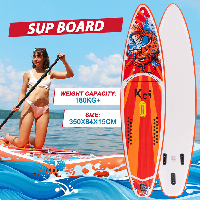 Inflatable Surfing Paddle Board 11'6" - Sup Koi Orange - England