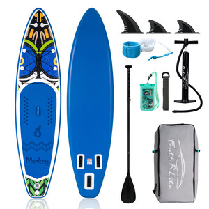 Inflatable Surfing Paddle Board 11' - Monkey Blue - England