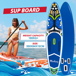 Inflatable Surfing Paddle Board 11'6" - Monkey Blue - England