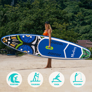 Inflatable Surfing Paddle Board 11'6" - Monkey Blue - England