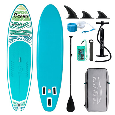 Inflatable Surfing Paddle Board 11' - Ocean Sky Blue - England