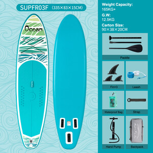 Inflatable Surfing Paddle Board 11' - Ocean Sky Blue - England