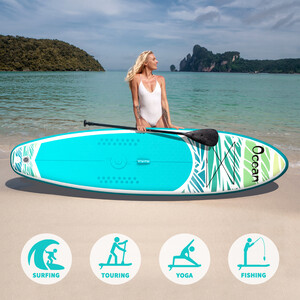 Inflatable Surfing Paddle Board 11' - Ocean Sky Blue - England