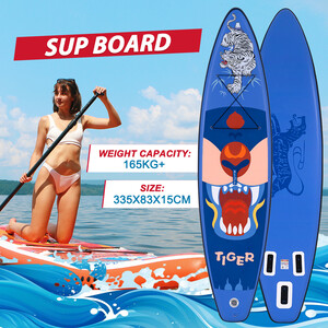 Inflatable Surfing Paddle Board 11' - Tiger Blue - England