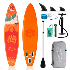 Inflatable Surfing Paddle Board 11' - Orange Crane - England