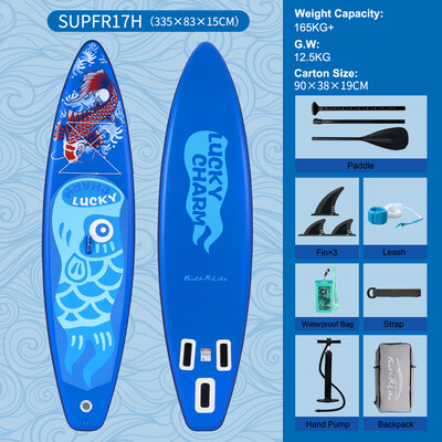 Inflatable Surfing Paddle Board 11' - Lucky Blue - England