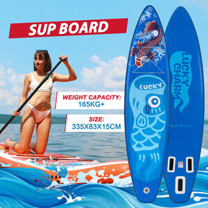 Inflatable Surfing Paddle Board 11' - Lucky Blue - England