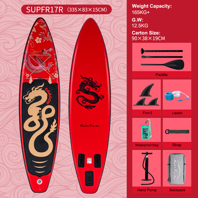 Inflatable Surfing Paddle Board 11' - Red Dragon - England